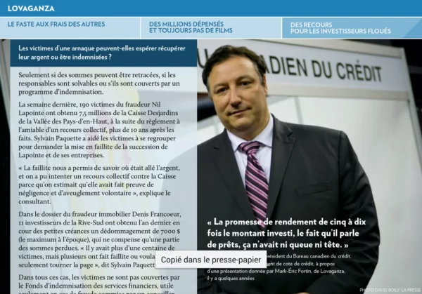 11-La-Presse+-24-octobre-2016-lovaganza-scandal.com-Karine-Lamarre-Marc-eric-fortin-Genevieve-JF-Jean-Francois-Gagnon