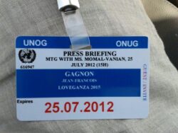 ONU - 2012- Accréditation JF Gagnon