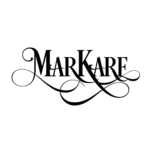 MarKare - Logo identitaire de la fusion des noms de Marc et Karine inspiré des célébrités comme: Bandgelina, Kimye, Bennifer, Billary, JF&G, etc..