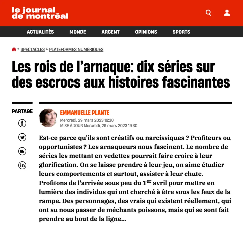 dix-séries-sur-des-escrocs-Journal-de-Montréal-2023-Lovaganza-scandal.com